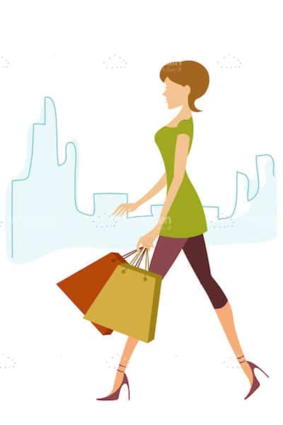 Fashionable Woman with Shopping Bags Fashionable Woman with Shopping Bags